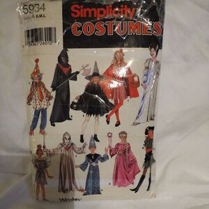 Simplicity 5933 Costume Pattern Size 7-14 Kids Halloween Dance Costumes 2002